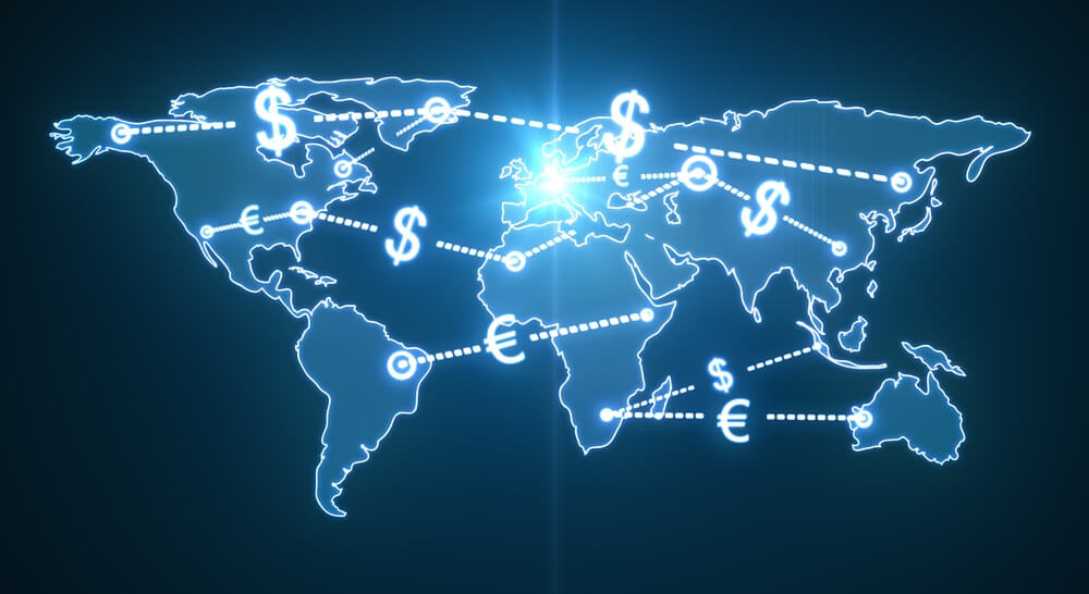 map world money traffic concept