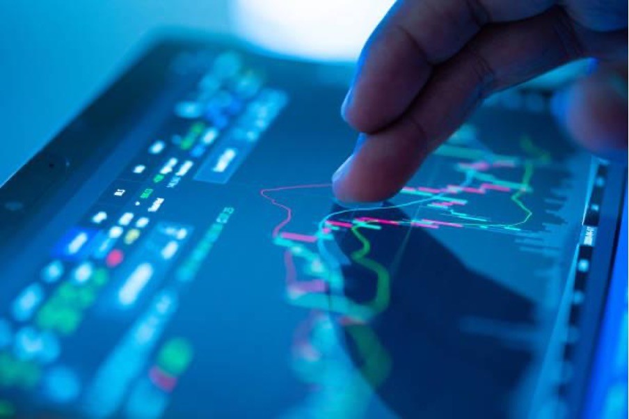 A person checking the price graph